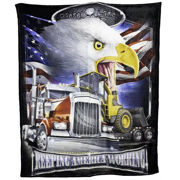 Keep America Working Throw  50x60, Diesel Life, Mfr#: DL01AMWK-